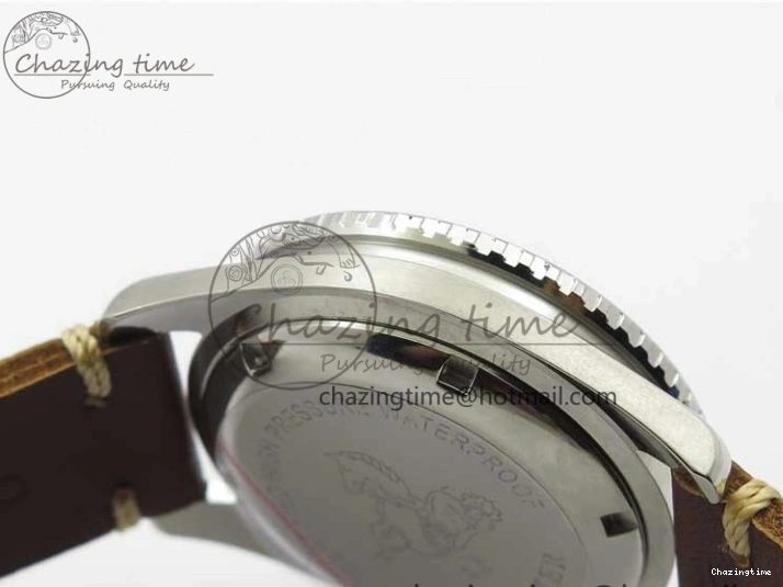 0225 Vintage Seamaster 300 No Date SS B12 Black Dial On Brown Leather Strap A2836 (Free Nylon Strap) Comfortable 7912